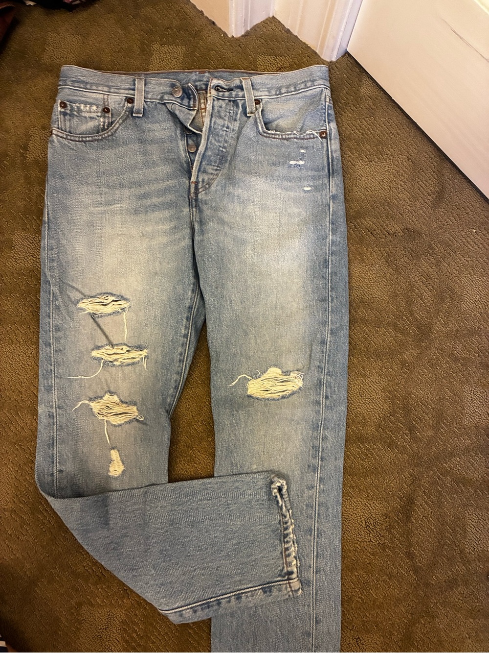 Levi's Light Blue Distressed Skinny Jeans